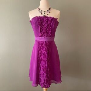 Papell Boutique Strapless Purple Dress